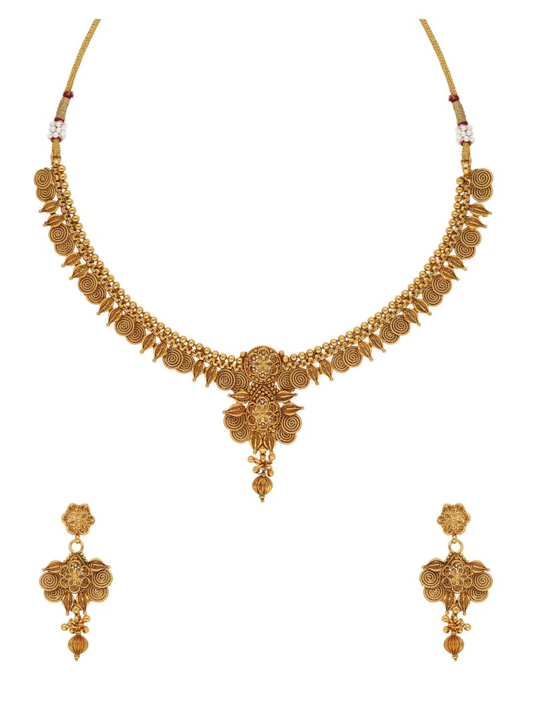 Antique Necklace Set in Gold finish - AMN20