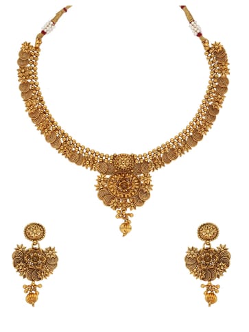 Antique Necklace Set in Gold finish - AMN31