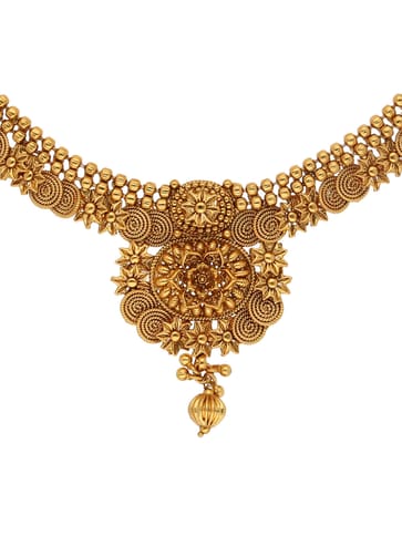 Antique Necklace Set in Gold finish - AMN31