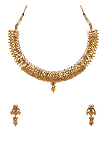 Antique Necklace Set in Gold finish - AMN36
