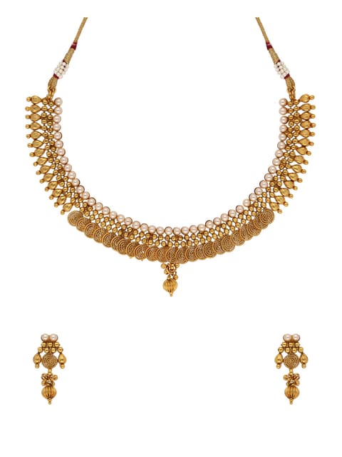 Antique Necklace Set in Gold finish - AMN36