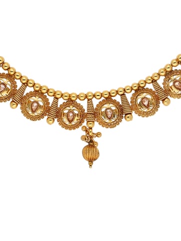 Antique Necklace Set in Gold finish - AMN44