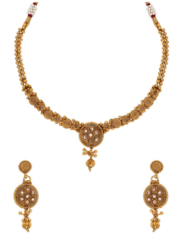 Antique Necklace Set in Gold finish - AMN69