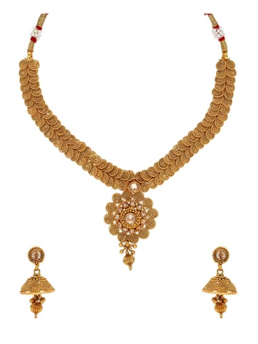 Antique Necklace Set in Gold finish - AMN72