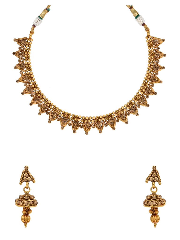 Antique Necklace Set in Gold finish - AMN74