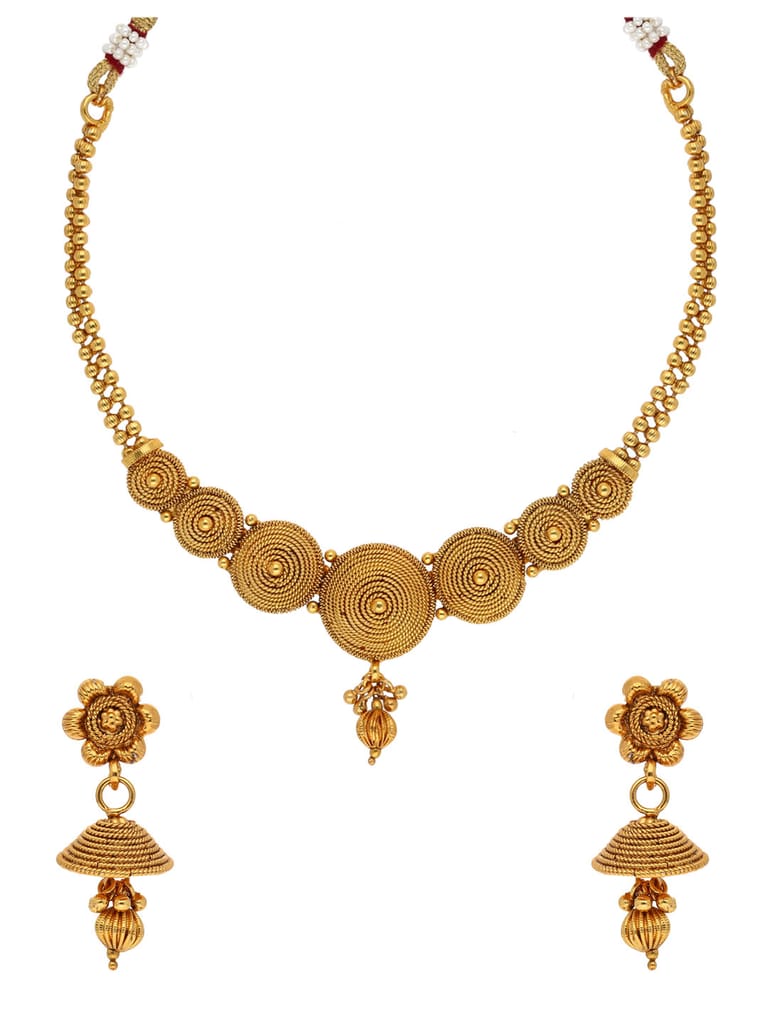 Antique Necklace Set in Gold finish - AMN76