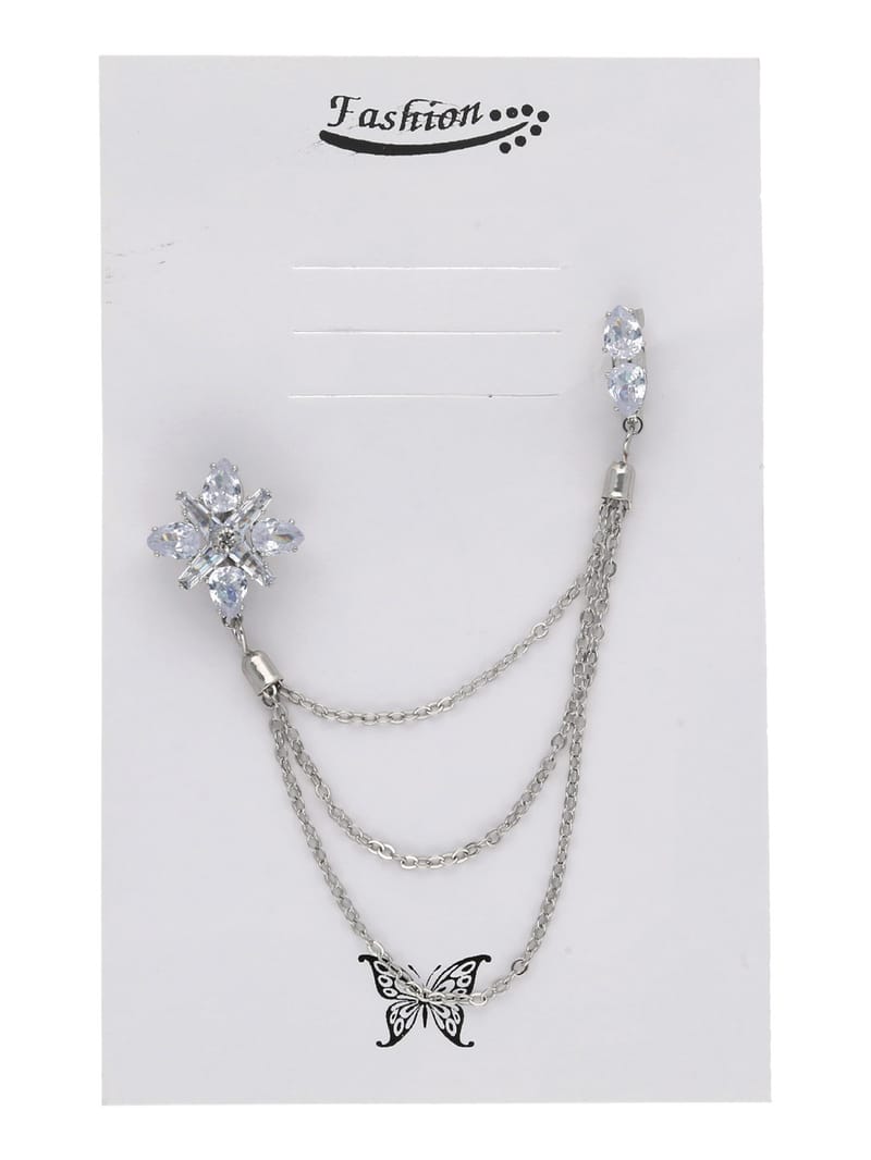 Men's Brooch in Rhodium finish - CNB23804