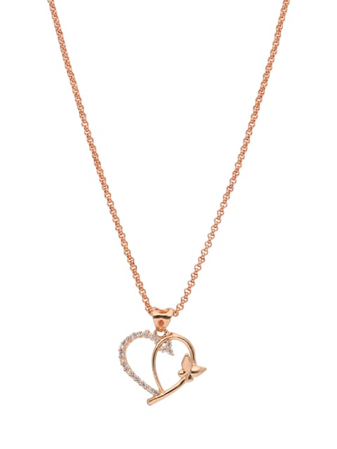 AD / CZ Heart Shape Pendant with Chain - PPP5064