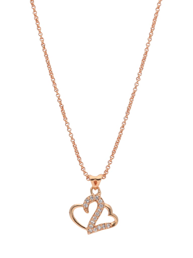 AD / CZ Heart Shape Pendant with Chain - PPP5026