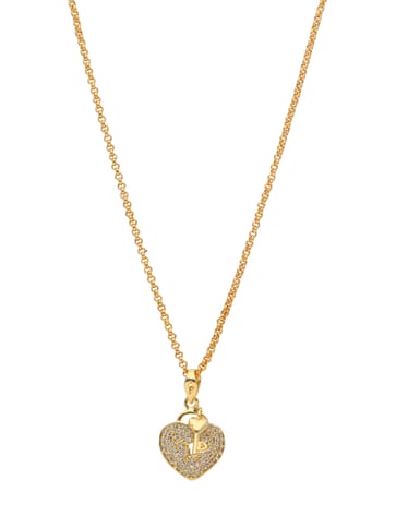AD / CZ Heart Shape Pendant with Chain - PPP5072