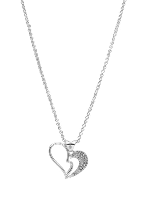 AD / CZ Heart Shape Pendant with Chain - PPP5013