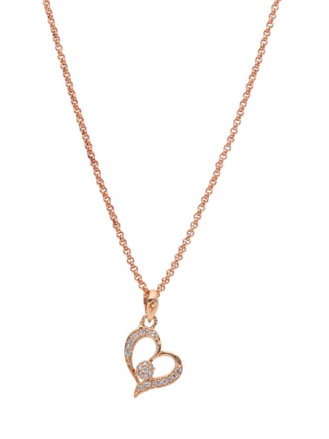 AD / CZ Heart Shape Pendant with Chain - PPP5020