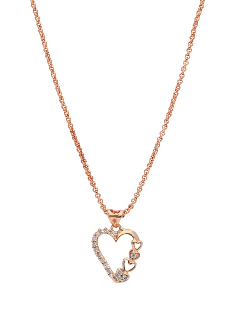 AD / CZ Heart Shape Pendant with Chain - PPP5011