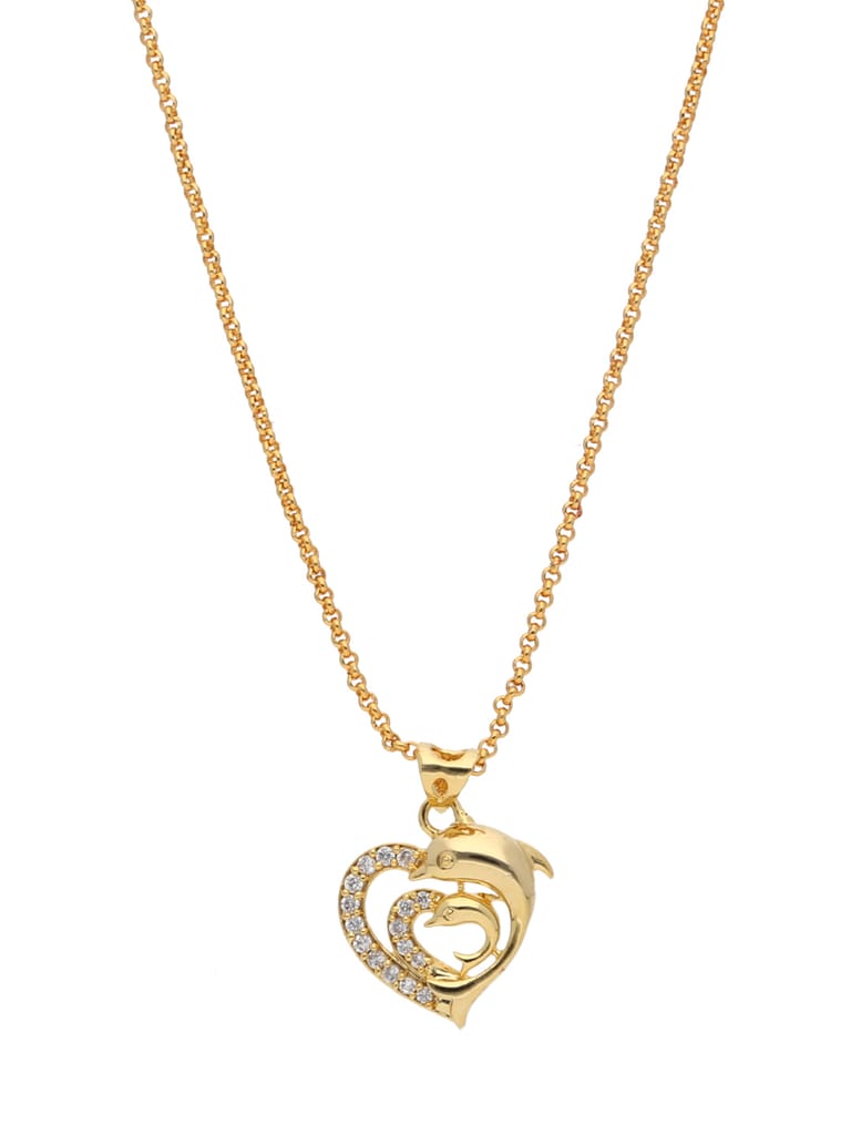 AD / CZ Heart Shape Pendant with Chain - PPP5029