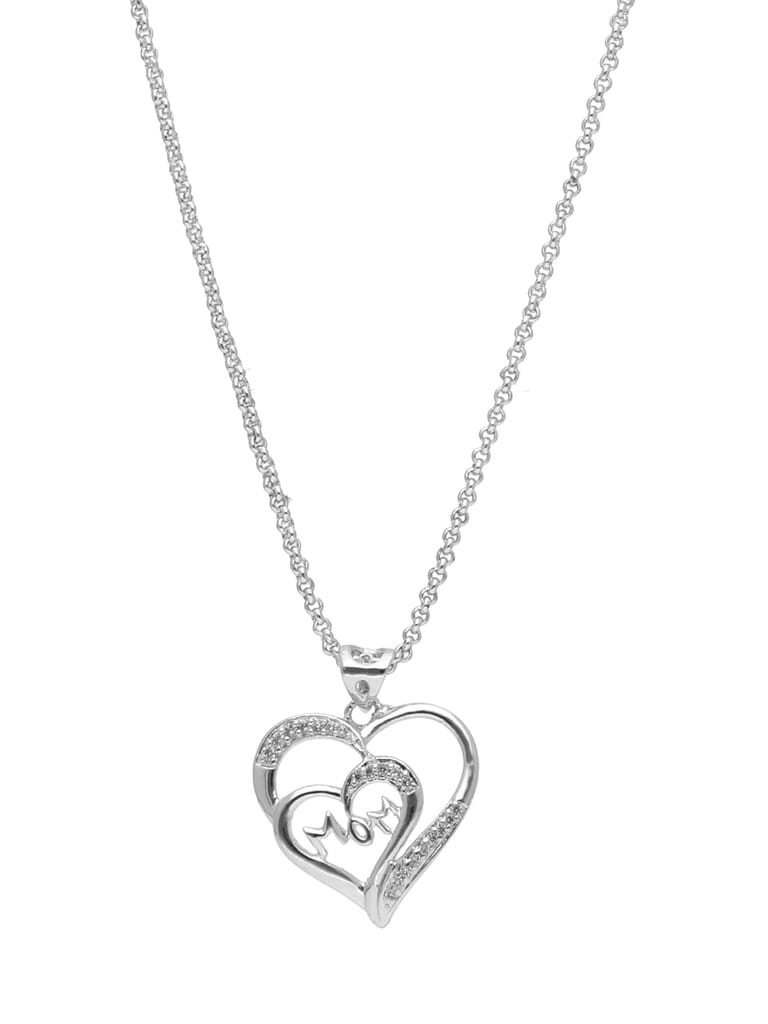 AD / CZ Heart Shape Pendant with Chain - PPP5074