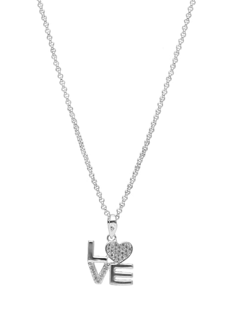 AD / CZ Heart Shape Pendant with Chain - PPP5066