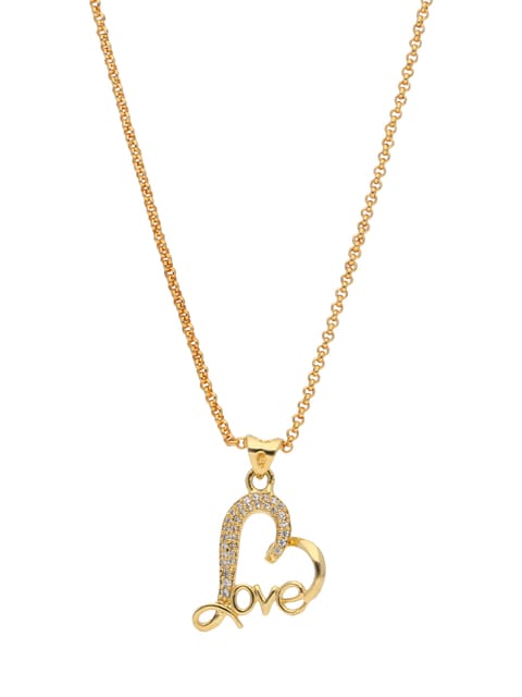 AD / CZ Heart Shape Pendant with Chain - PPP5004
