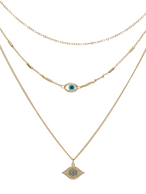 Evil Eye Pendant with Chain in Gold finish - CNB24277
