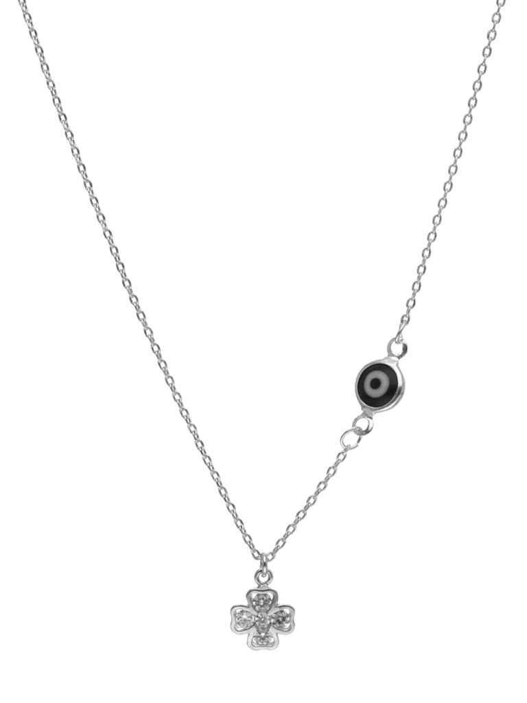Evil Eye Pendant with Chain in Rhodium finish - CNB24284