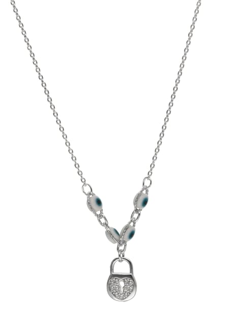 Evil Eye Pendant with Chain in Rhodium finish - CNB24287