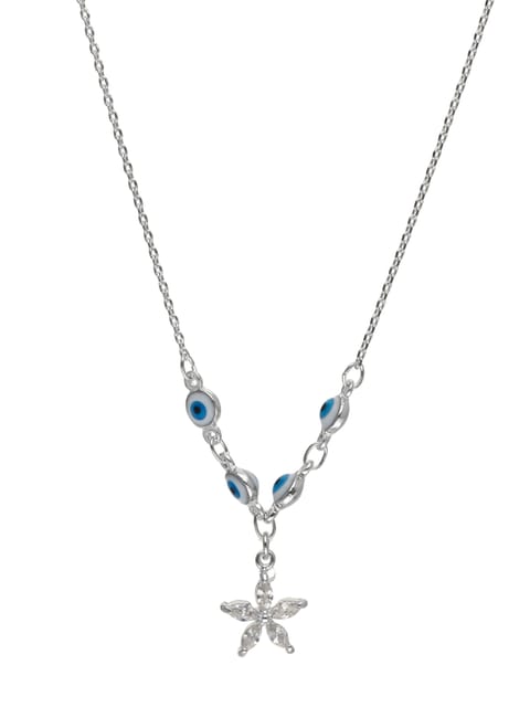 Evil Eye Pendant with Chain in Rhodium finish - CNB24290
