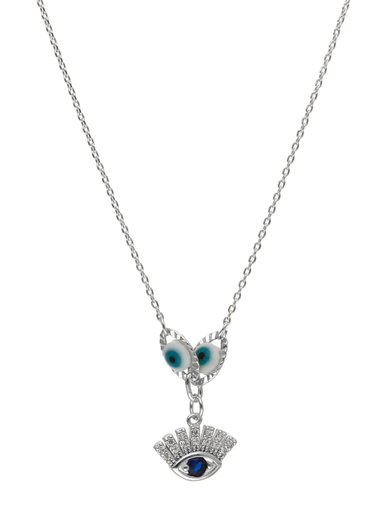 Evil Eye Pendant with Chain in Rhodium finish - CNB24293