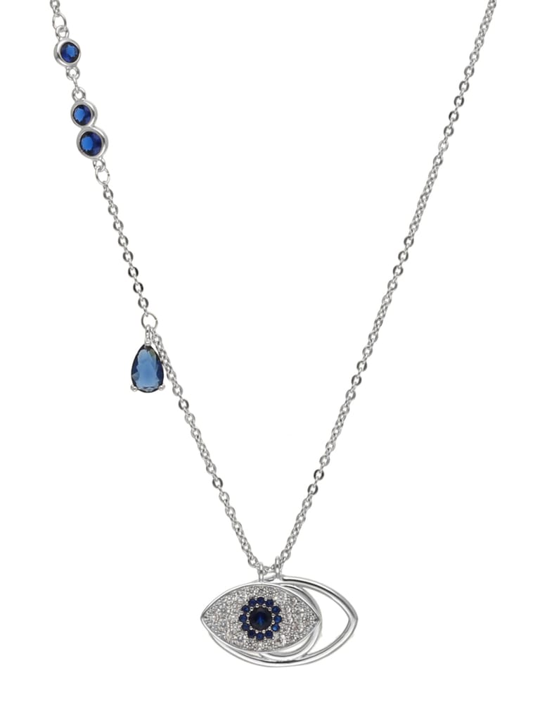 Evil Eye Pendant with Chain in Rhodium finish - CNB24296