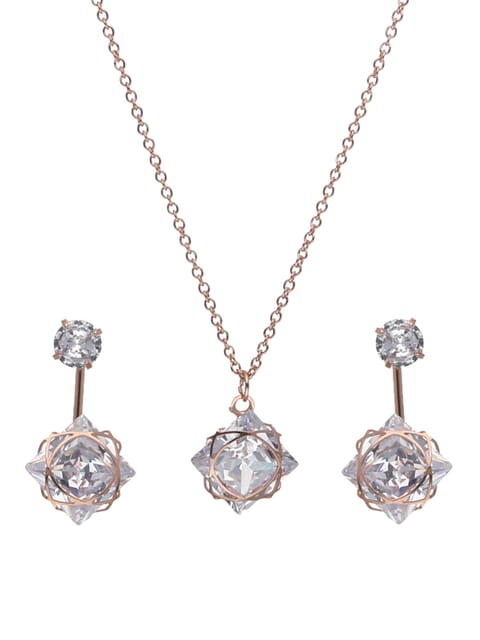 AD / CZ Pendant Set in Rose Gold finish - CNB24195