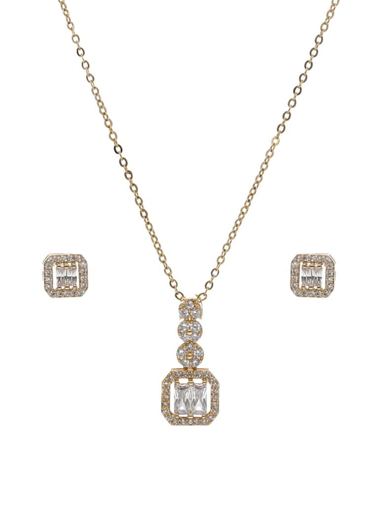 AD / CZ Pendant Set in Gold finish - CNB24220