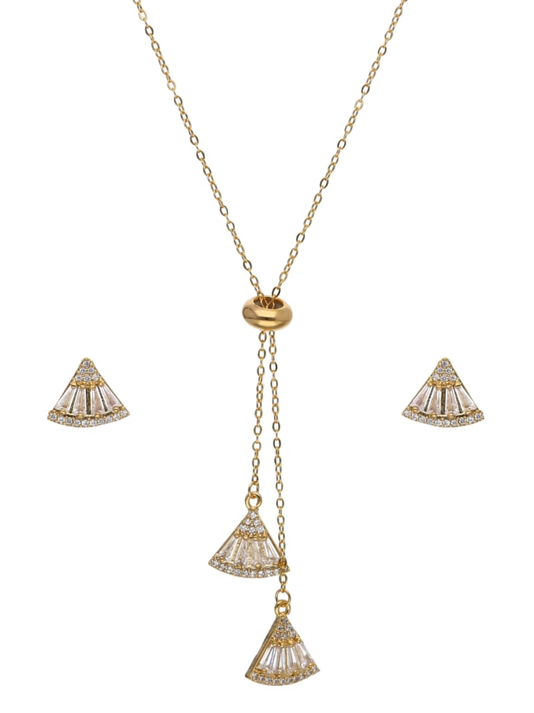 AD / CZ Pendant Set in Gold finish - CNB24226