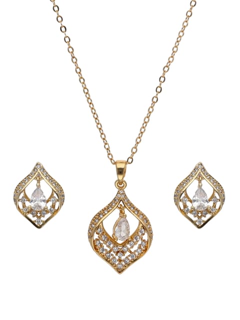 AD / CZ Pendant Set in Gold finish - CNB24230