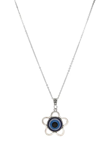 Evil Eye Pendant with Chain in Rhodium finish - CNB24331