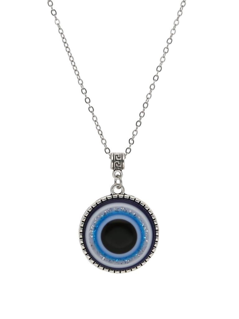 Evil Eye Pendant with Chain in Rhodium finish - CNB24333