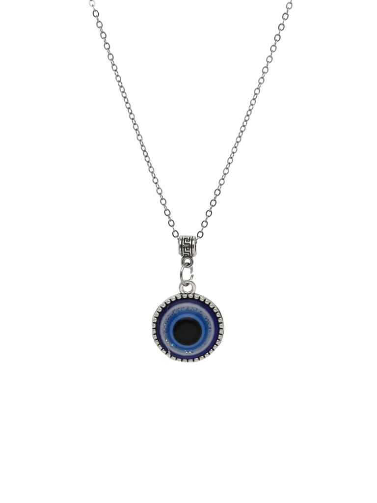 Evil Eye Pendant with Chain in Rhodium finish - CNB24337