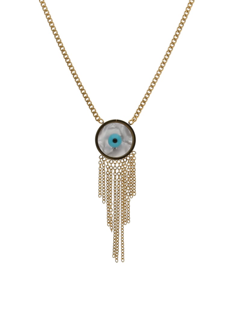 Evil Eye Pendant with Chain in Gold finish with MOP - CNB24341