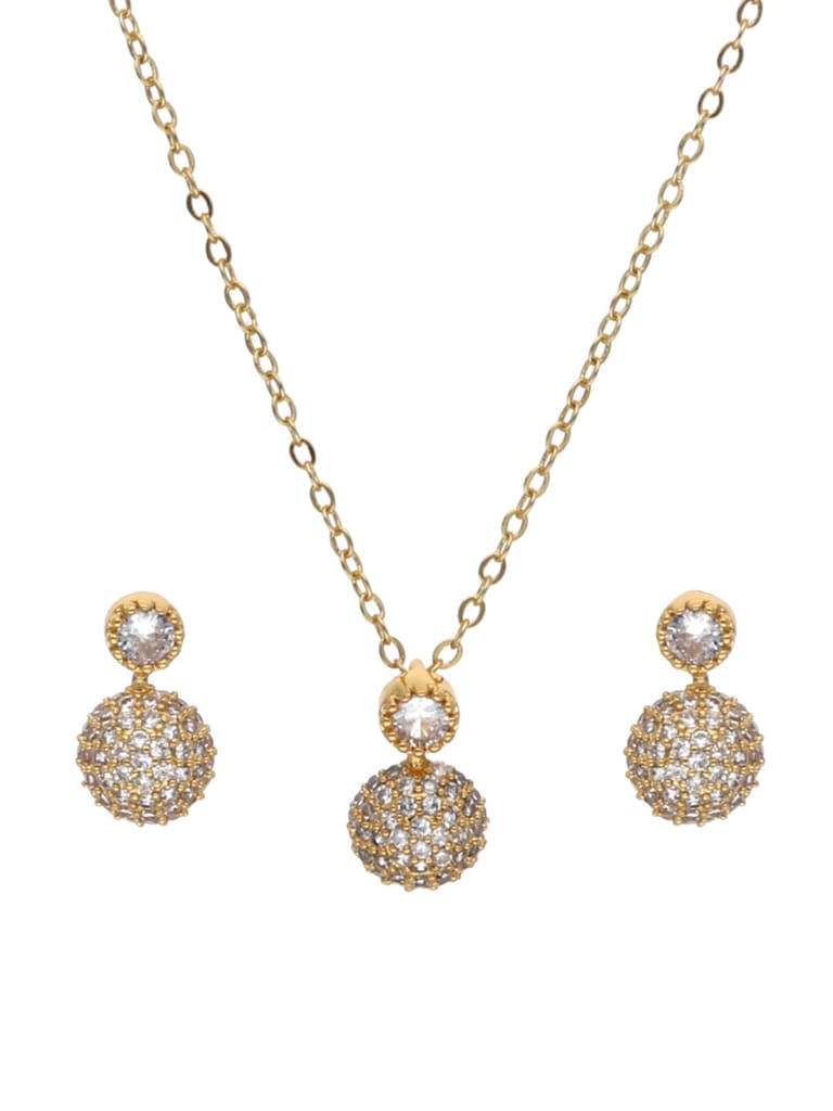 AD / CZ Pendant Set in Gold finish - CNB24207