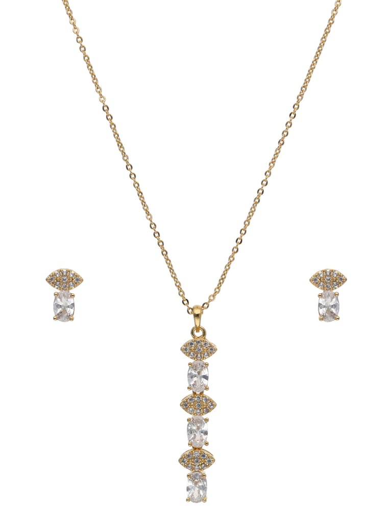 AD / CZ Pendant Set in Gold finish - CNB24216