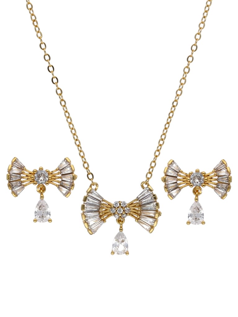 AD / CZ Pendant Set in Gold finish - CNB24224