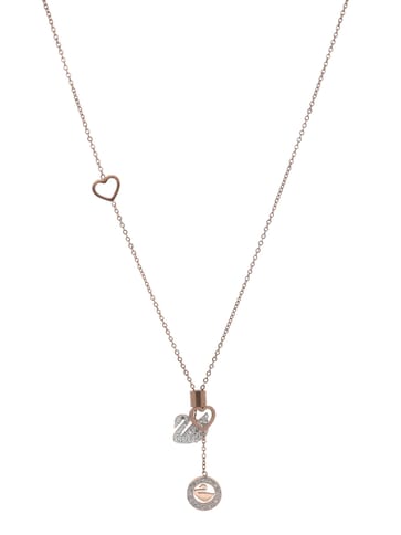 Western Pendant with Chain in Rose Gold finish - CNB24375