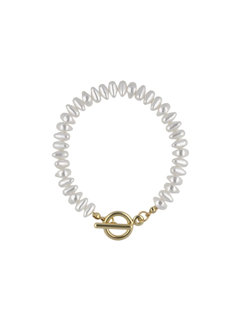 Pearl Loose / Link Bracelet in Gold finish - CNB24396