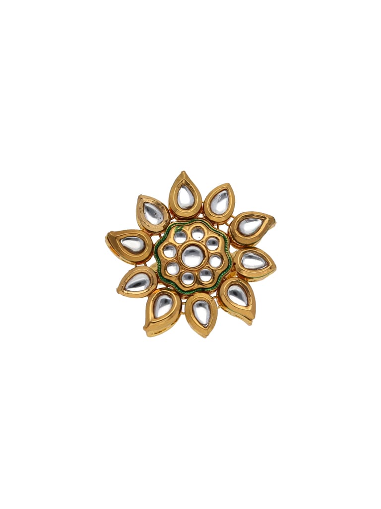 Kundan Finger Ring in Gold finish - CNB24499