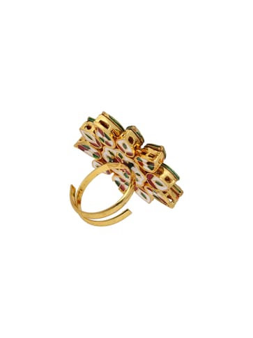 Kundan Finger Ring in Gold finish - MCD28