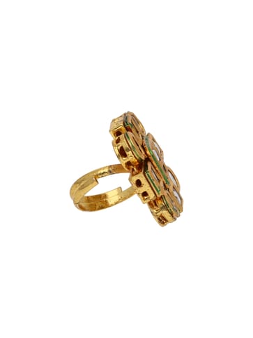 Kundan Finger Ring in Gold finish - MCD23
