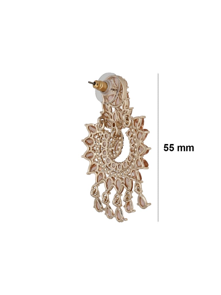 Reverse AD Tikka Earring Set in Gold finish - PRT645