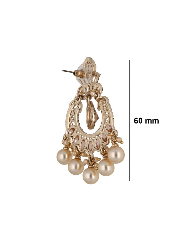 Reverse AD Tikka Earring Set in Gold finish - PART502