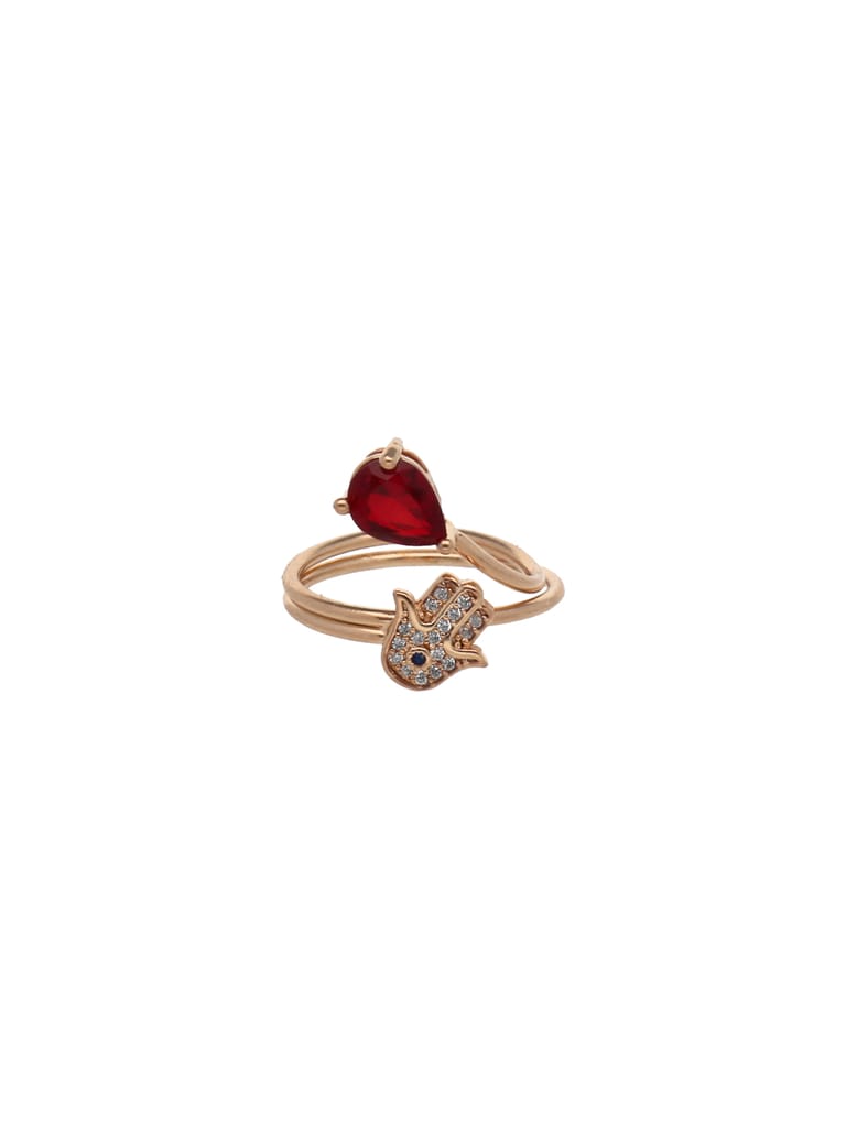 AD / CZ Finger Ring in Gold finish - CNB24542