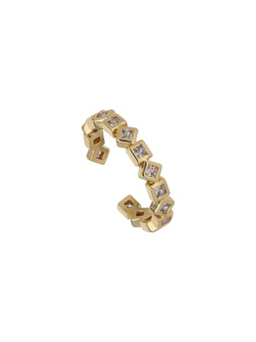 AD / CZ Finger Ring in Gold finish - CNB24554