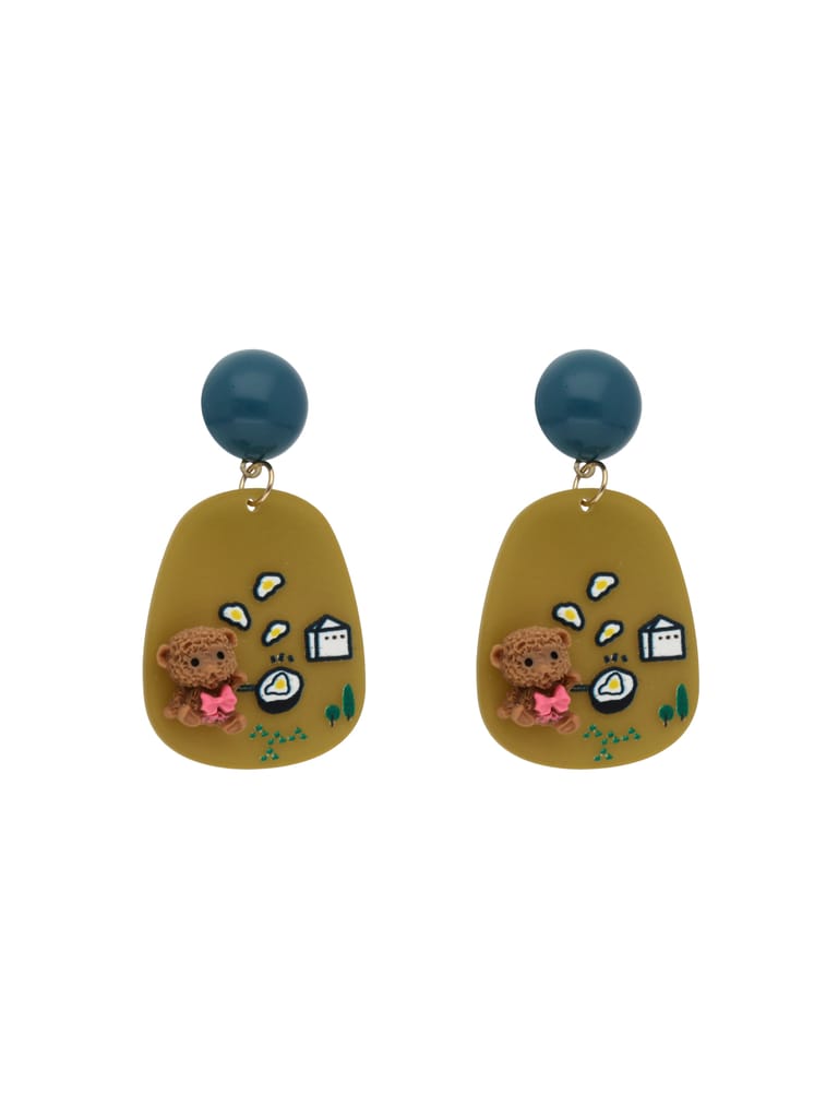 Western Dangler Earrings in Gold finish - CNB24779
