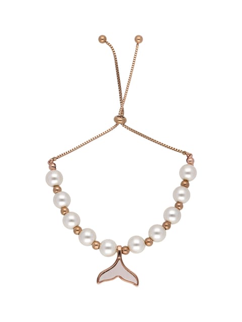 Pearl Loose / Link Bracelet in Rose Gold finish with MOP - CNB25444