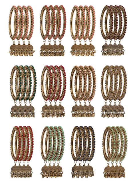 Traditional Bangles in Assorted color and Mehendi finish - NKP1075